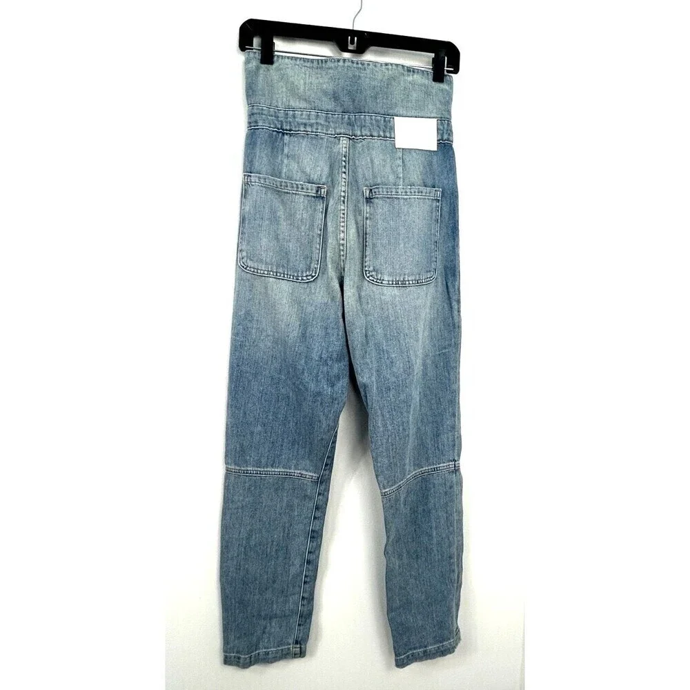 New Jonathan Simkhai‎ Women Size 27 Standard Henley Tie Waist Straight Jean N2